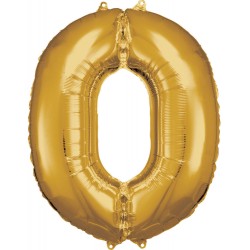 Number Gold, Giant Number 0 Foil Balloon, 83*66 cm