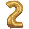 Number Gold, Giant Number 2 Foil Balloon, 86*53 cm