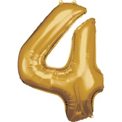 Number Gold, Giant Number 4 Foil Balloon, 86*66 cm