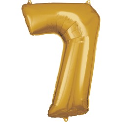 Ballon géant en aluminium numéro 7, 83 x 55 cm, numéro doré