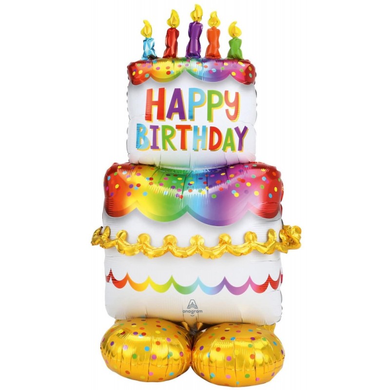 Happy Birthday Happy Birthday Cake AirLoonz giant foil balloon 134 cm