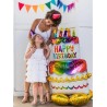 Happy Birthday Happy Birthday Cake AirLoonz giant foil balloon 134 cm