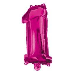 Ballon en aluminium numéro 1 rose vif 95 cm