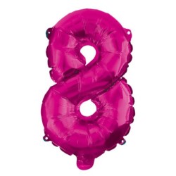 Ballon en aluminium numéro 8 rose vif 95 cm