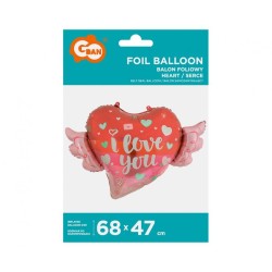 Love I love You Wings foil balloon 68 cm