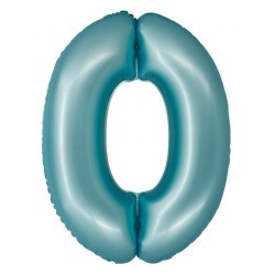 Number Light Blue Mat Blue 0 foil balloon 76 cm