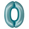 Number Light Blue Mat Blue 0 foil balloon 76 cm