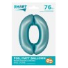 Number Light Blue Mat Blue 0 foil balloon 76 cm