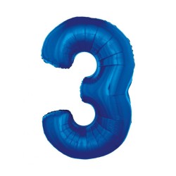 Number B&C Blue Blue Number 3 Foil Balloon 92 cm