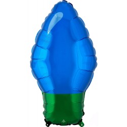 Ballon aluminium ampoule bleu de Noël 55 cm