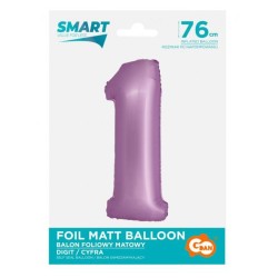 Ballon aluminium numéro 1 lavande mat lavande 76 cm