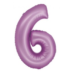 Number Lavender Mat Lavender Number 6 Foil Balloon 76 cm