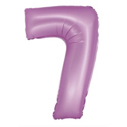 Ballon aluminium numéro 7 lavande mat lavande 76 cm