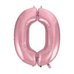 Ballon en aluminium rose clair numéro 0 - 92 cm