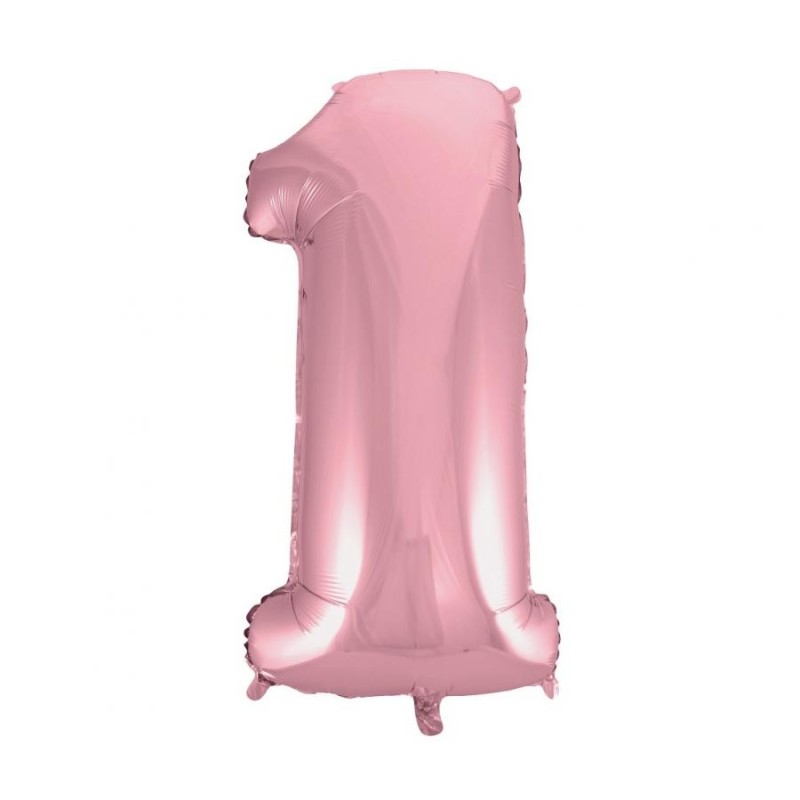 Number Light Pink, Number 1 Foil Balloon 92 cm