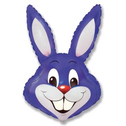 Ballon aluminium tête de lapin violet 61 cm (WP)