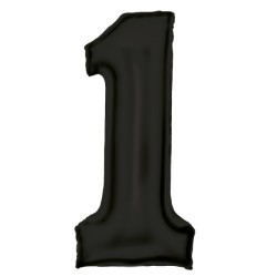 Number Lustre Black, Black Number 1 Foil Balloon 86 cm