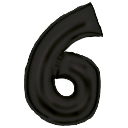 Number Lustre Black, Black Number 6 Foil Balloon 86 cm