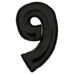 Number Lustre Black, Black number 9 foil balloon 86 cm