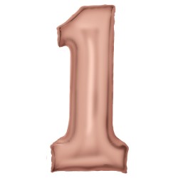 Number Lustre Rose Gold Number 1 Foil Balloon 86 cm