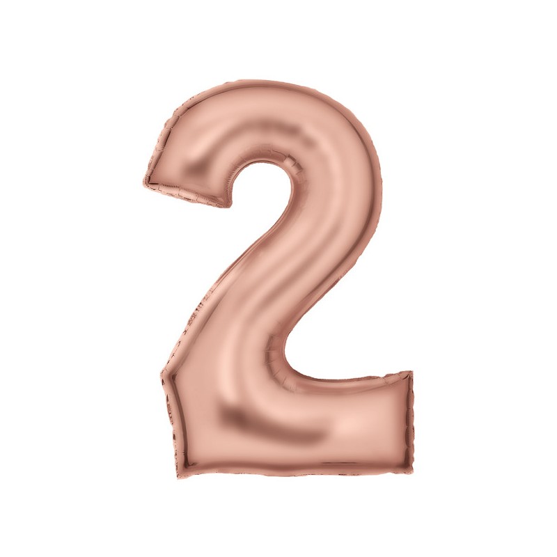 Number Lustre Rose Gold Number 2 Foil Balloon 86 cm