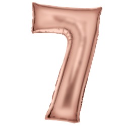 Number Lustre Rose Gold number 7 foil balloon 86 cm