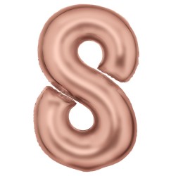 Number Lustre Rose Gold Number 8 Foil Balloon 86 cm