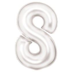 Number Lustre White, White 8 number foil balloon 86 cm