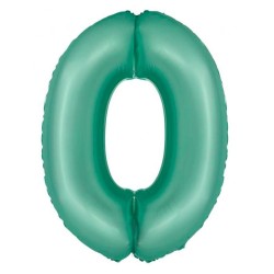 Number Mint Mat Mint Number 0 Foil Balloon 76 cm