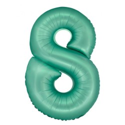 Number Mint Mat Mint 8 Number Foil Balloon 76 cm