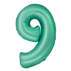 Number Mint Mat Mint Number 9 Foil Balloon 76 cm