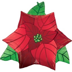 Christmas Poinsettia Foil Balloon 66 cm