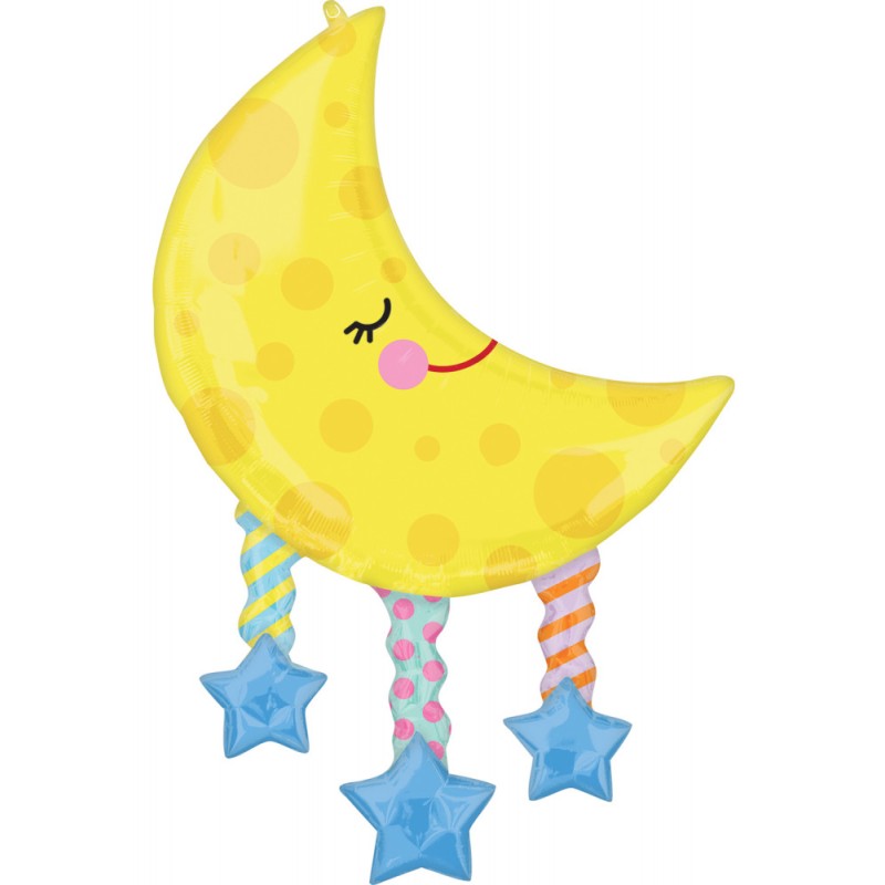 Rainbow Moon and Stars foil balloon 96 cm