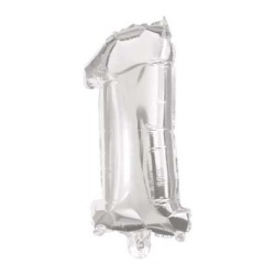 Ballon géant en aluminium argenté numéro 1 85 cm