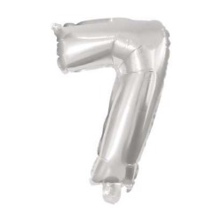 Ballon géant en aluminium argenté numéro 7 85 cm