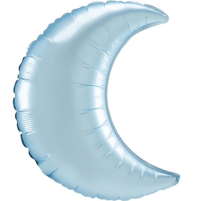 Satin Pastel Blue Crescent moon foil balloon 89 cm