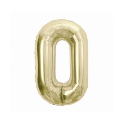 Number B&C Champagne Champagne-colored number 0 foil balloon 85 cm