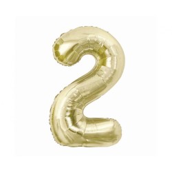 Number B&C Champagne Champagne colored number 2 foil balloon 85 cm