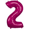 Number Pink Giant Number Foil Balloon 2, 88*50 cm