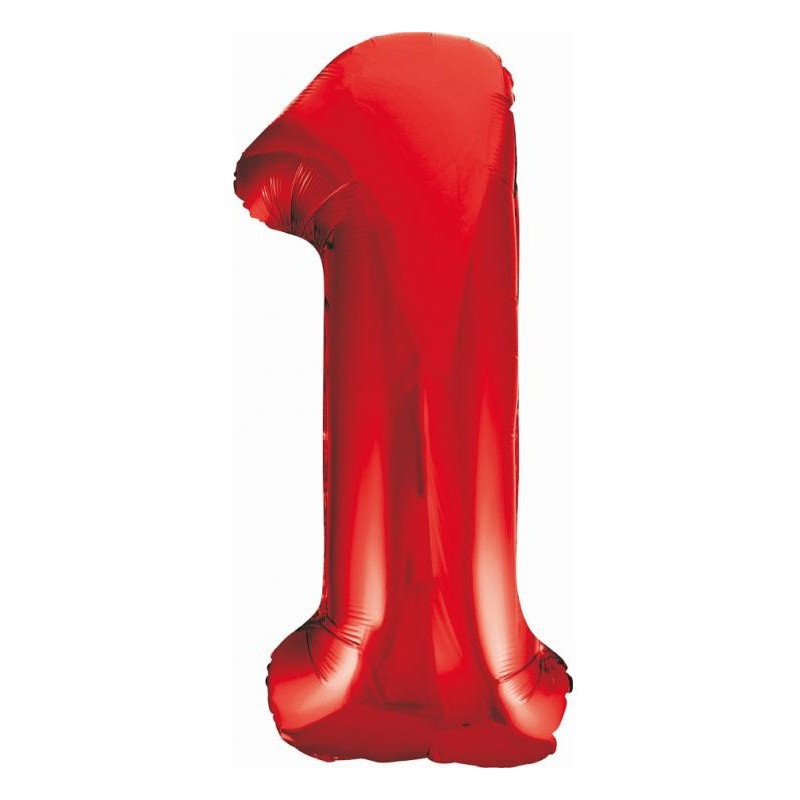 Number Red Red Number 1 Foil Balloon 85 cm