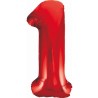 Number Red Red Number 1 Foil Balloon 85 cm