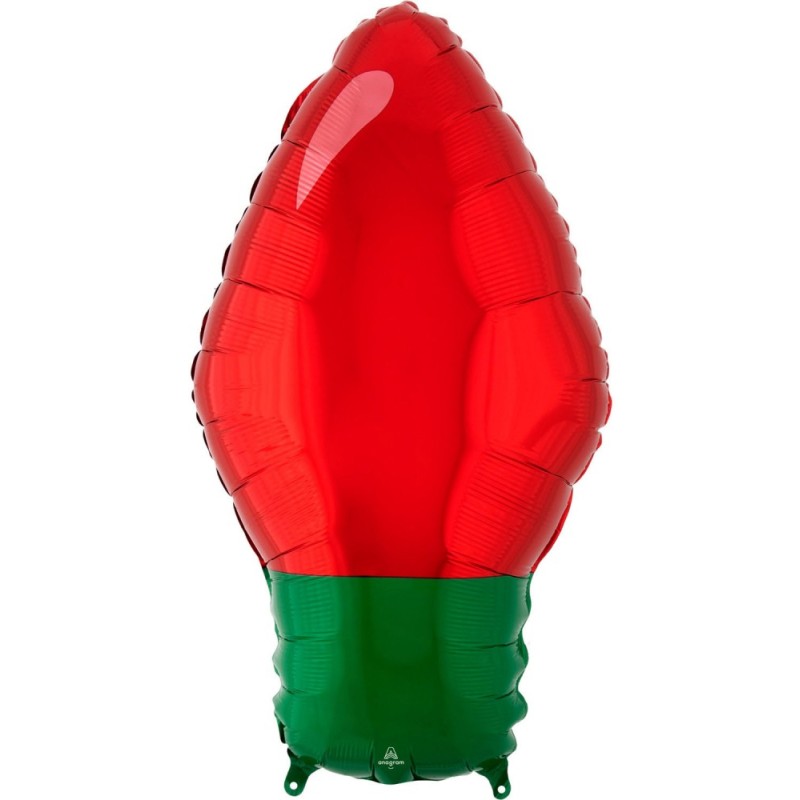 Christmas Red Light Bulb Foil Balloon 55 cm