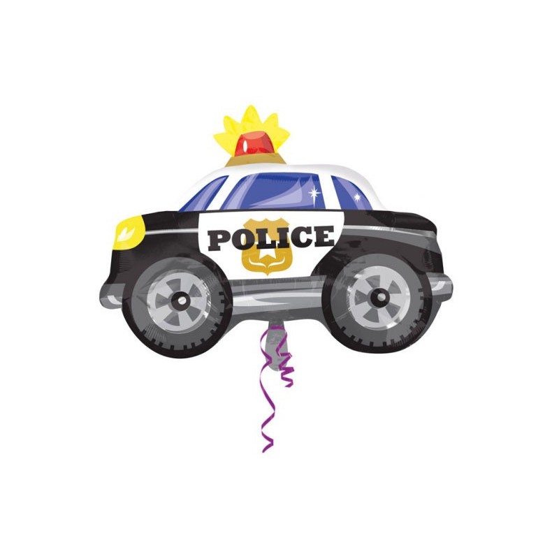 Ballon aluminium voiture de police 60 cm