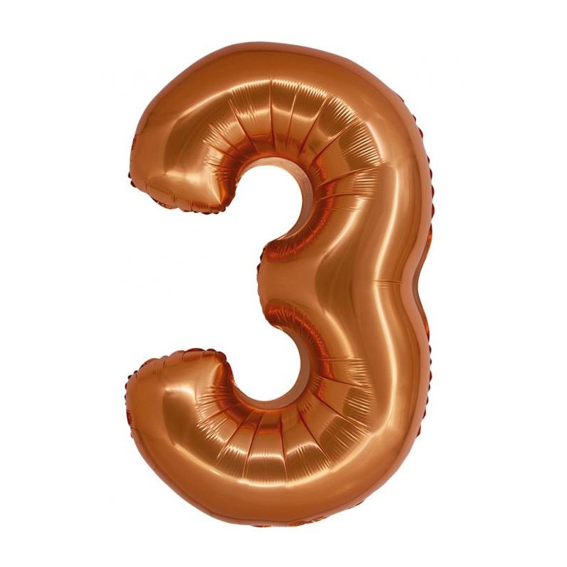 Number Copper Copper Number 3 Foil Balloon 76 cm