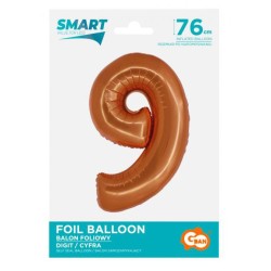 Number Copper Copper Number 9 Foil Balloon 76 cm