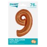 Number Copper Copper Number 9 Foil Balloon 76 cm