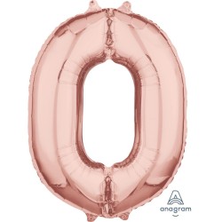 Number Rose Gold Number 0 Foil Balloon 66 cm