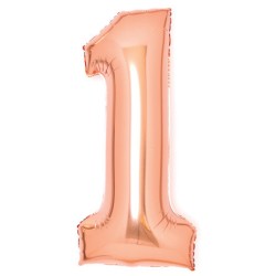 Number Rose Gold Number 1 Foil Balloon 66 cm