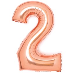 Number Rose Gold Number 2 Foil Balloon 66 cm