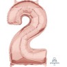 Number Rose Gold number 2 foil balloon 66 cm